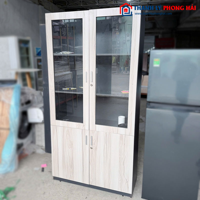 Tủ Hồ Sơ 4 Cánh Gỗ Công Nghiệp 1m Cũ