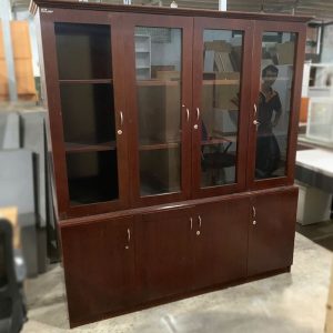 Tủ Hồ Sơ Văn Phòng Lãnh Đạo Gỗ Nâu 1m8 Cũ