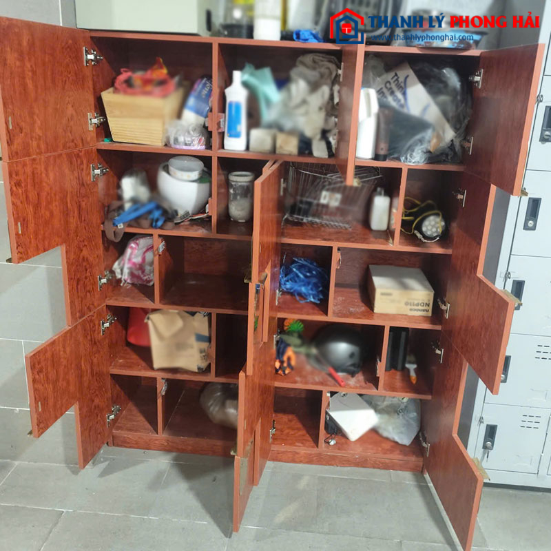 Tủ Locker Gỗ Nhiều Ngăn Cũ