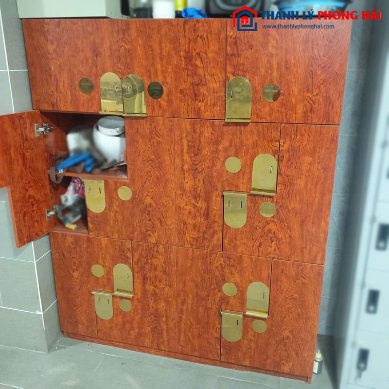 Tủ Locker Gỗ Nhiều Ngăn Cũ