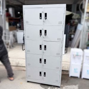 Tủ Locker Sắt 10 Ngăn Có Khóa Cũ