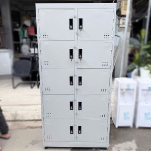 Tủ Locker Sắt 10 Ngăn Có Khóa Cũ