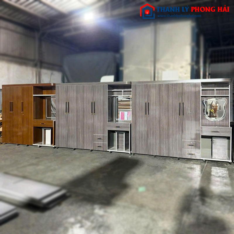 Tủ Quần Áo Nhựa 4 Cánh Mới 99% Kèm Bàn Trang Điểm
