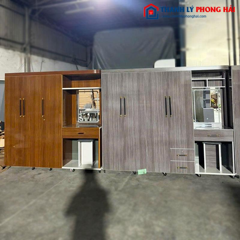 Tủ Quần Áo Nhựa 4 Cánh Mới 99% Kèm Bàn Trang Điểm