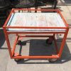 Xe Đẩy Khung Sắt Mặt Gỗ Có Bánh Xe Cũ