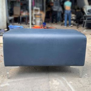 Đôn Sofa Bọc Da Xanh 80cm Chân Kim Loại Cũ