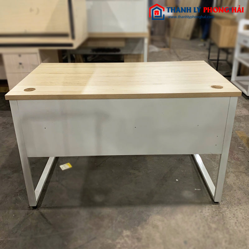 Bàn Chân Sắt Vuông Mặt Gỗ Cũ
