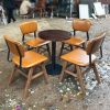 Bàn Ghế Cafe Bọc Nệm Chân Gỗ Mới 99%