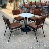 Bàn Ghế Cafe Chân Sắt Đệm Vuông Mới 99%