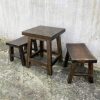 Bàn Ghế Cafe Cóc 2 Ghế Gỗ Thông Mới 99%
