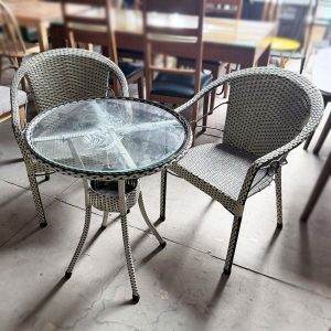 Bàn Ghế Cafe Mây Kèm 2 Ghế Cũ