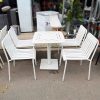 Bàn Ghế Sân Vườn Khung Sắt Màu Trắng Mới 99%