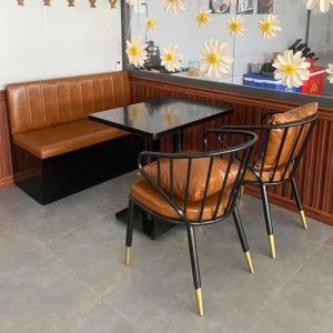 Bàn Ghế Sofa Cafe Bọc Da Mới 99%