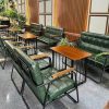 Bàn Ghế Sofa Cafe Bọc Nệm Da Caro Mới 99%