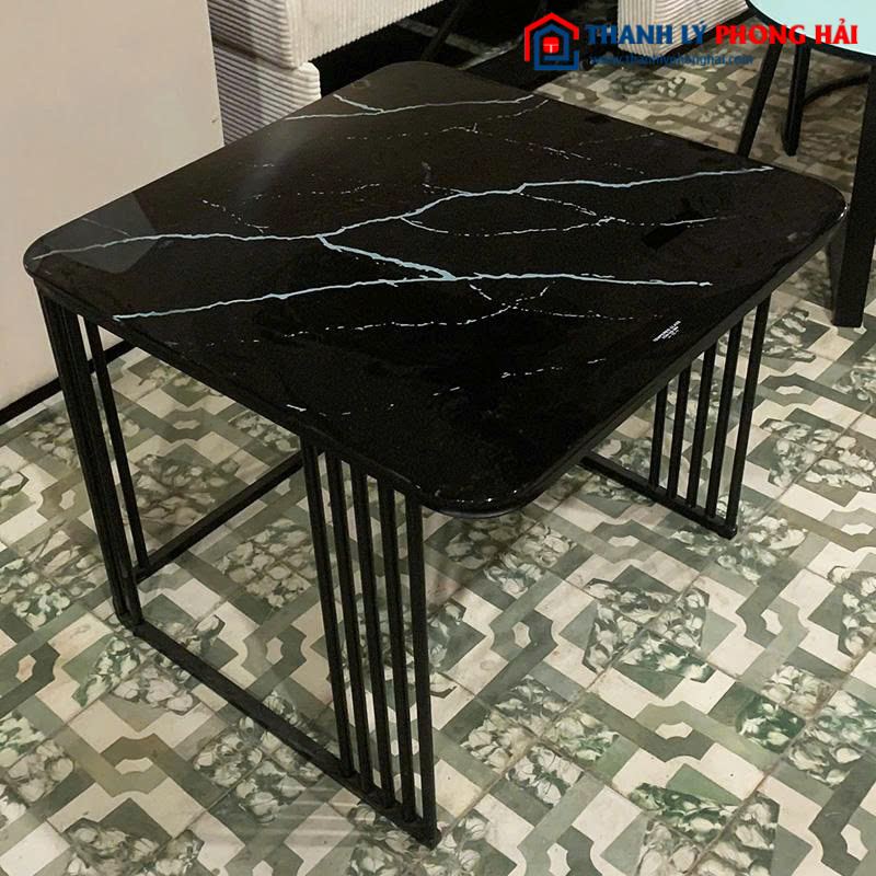 Bàn Sofa 60cm Mặt Kính Giả Vân Đá Mới 99%