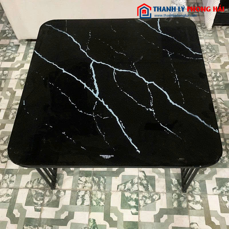 Bàn Sofa 60cm Mặt Kính Giả Vân Đá Mới 99%