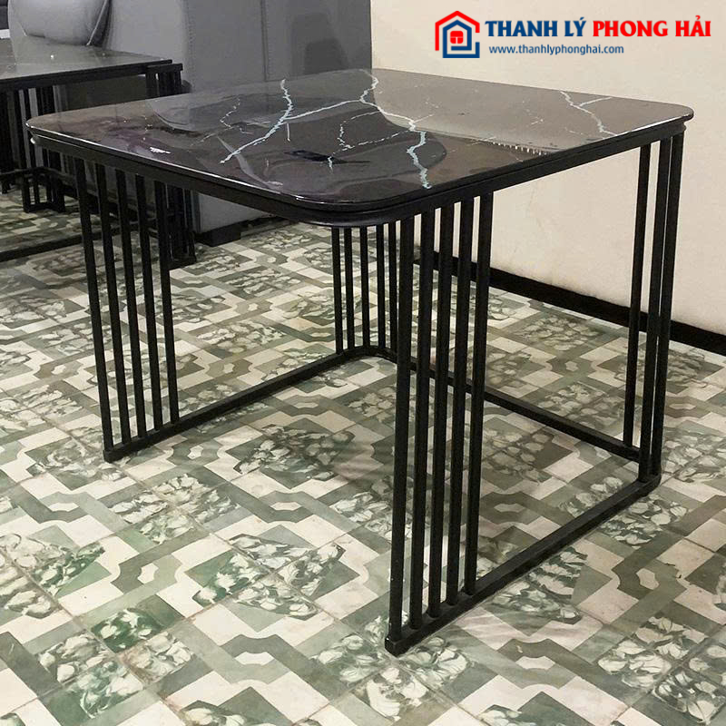 Bàn Sofa 60cm Mặt Kính Giả Vân Đá Mới 99%