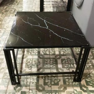 Bàn Sofa Mặt Vuông Vân Đá 70cm Chân Sắt Mới 99%
