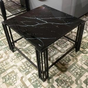 Bàn Sofa Mặt Vuông Vân Đá 70cm Chân Sắt Mới 99%