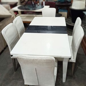 Bộ Bàn Ăn 6 Ghế Bọc Da Thiết Kế Hiện Đại Cũ