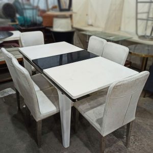 Bộ Bàn Ăn 6 Ghế Bọc Da Thiết Kế Hiện Đại Cũ