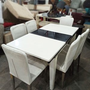 Bộ Bàn Ăn 6 Ghế Bọc Da Thiết Kế Hiện Đại Cũ