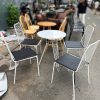 Bộ Bàn Ghế Cafe Dây Sắt Lót Đệm Mới 99%
