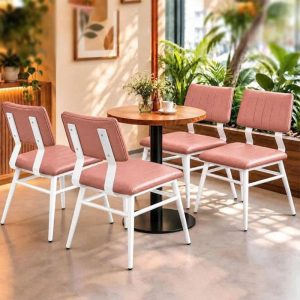 Bộ Bàn Ghế Cafe Đệm Da 4 Ghế Mới 99% (Nhiều Màu)