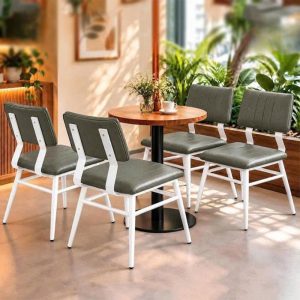 Bộ Bàn Ghế Cafe Đệm Da 4 Ghế Mới 99% (Nhiều Màu)