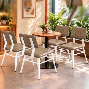 Bộ Bàn Ghế Cafe Đệm Da 4 Ghế Mới 99% (Nhiều Màu)