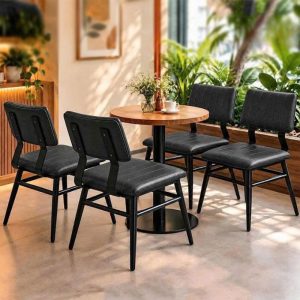 Bộ Bàn Ghế Cafe Đệm Da 4 Ghế Mới 99% (Nhiều Màu)