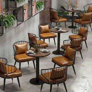 Bộ Bàn Ghế Cafe Kèm Gối Da Mới 99% (Nhiều Màu)