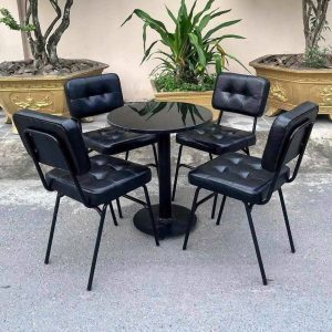 Bộ Bàn Ghế Cafe Lote 5 Món Đệm Vuông Mới 99%