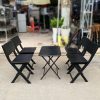 Bộ Bàn Ghế Cafe Màu Đen Xếp Gọn Cũ