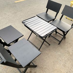 Bộ Bàn Ghế Cafe Màu Đen Xếp Gọn Cũ