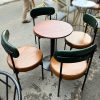 Bộ Bàn Ghế Cafe Tựa Cong Bọc Da Mới 99%