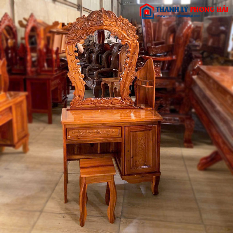 Bộ Bàn Trang Điểm Gỗ Tràm Kèm Ghế Mới 99% (Nhiều Mẫu)