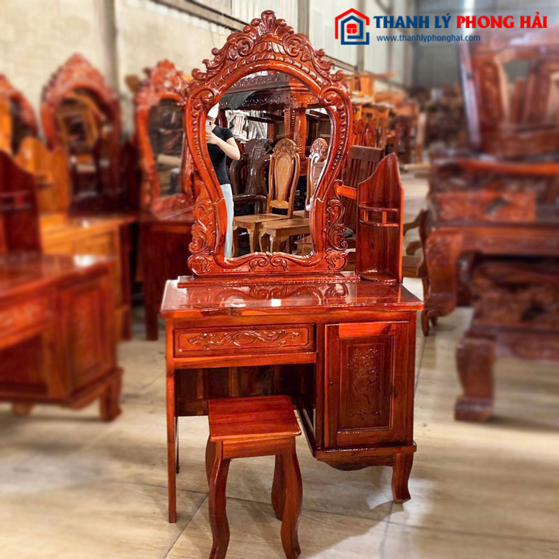 Bộ Bàn Trang Điểm Gỗ Tràm Kèm Ghế Mới 99% (Nhiều Mẫu)
