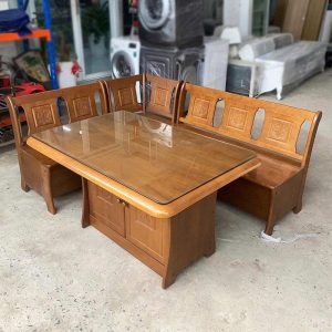 Bộ Salon Gỗ Tự Nhiên Ghép Góc L 1m75 Cũ