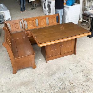 Bộ Salon Gỗ Tự Nhiên Ghép Góc L 1m75 Cũ