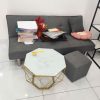 Bộ Sofa Bed Xám Kèm Bàn Và Đôn Cũ
