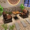 Bộ Sofa Cafe Đơn Bọc Da Mới 99%