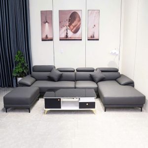 Bộ Sofa Da Góc L Phòng Khách Mới 99% (Nhiều Màu)