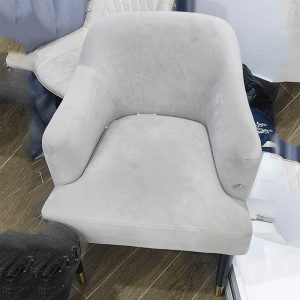 Ghế Sofa Đơn Cũ Bọc Nhung Màu Xám