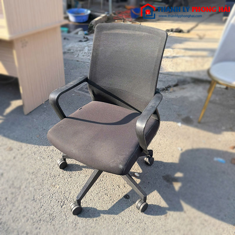 Ghế Văn Phòng Chân Xoay Lưng Vuông Cũ