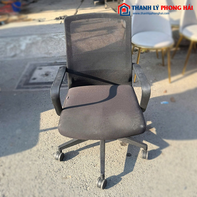 Ghế Văn Phòng Chân Xoay Lưng Vuông Cũ