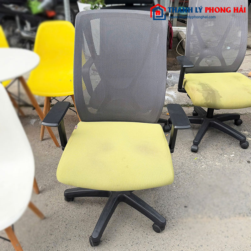 Ghế Xoay Lưng Lưới Chữ X Đệm Vải Cũ