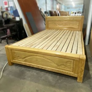 Giường Gỗ 1m4 Dát Xương Cá Cũ
