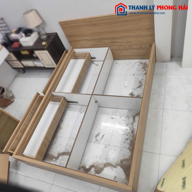 Giường Ngủ 1m4 Gỗ Có Hộc Kéo Cũ