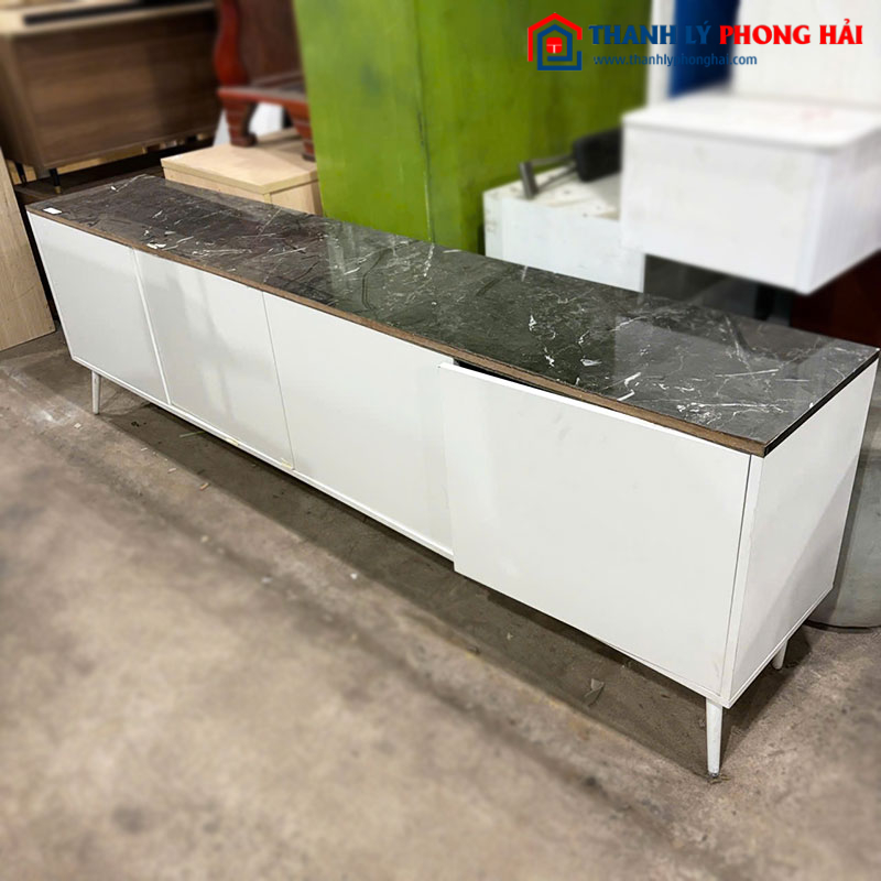 Kệ Tivi 4 Cánh 2m3 Mặt Vân Đá Cũ